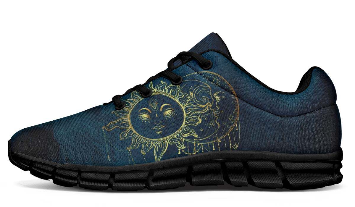 Sun And Moon Tattoo Breathable Sneakers Custom Shoes