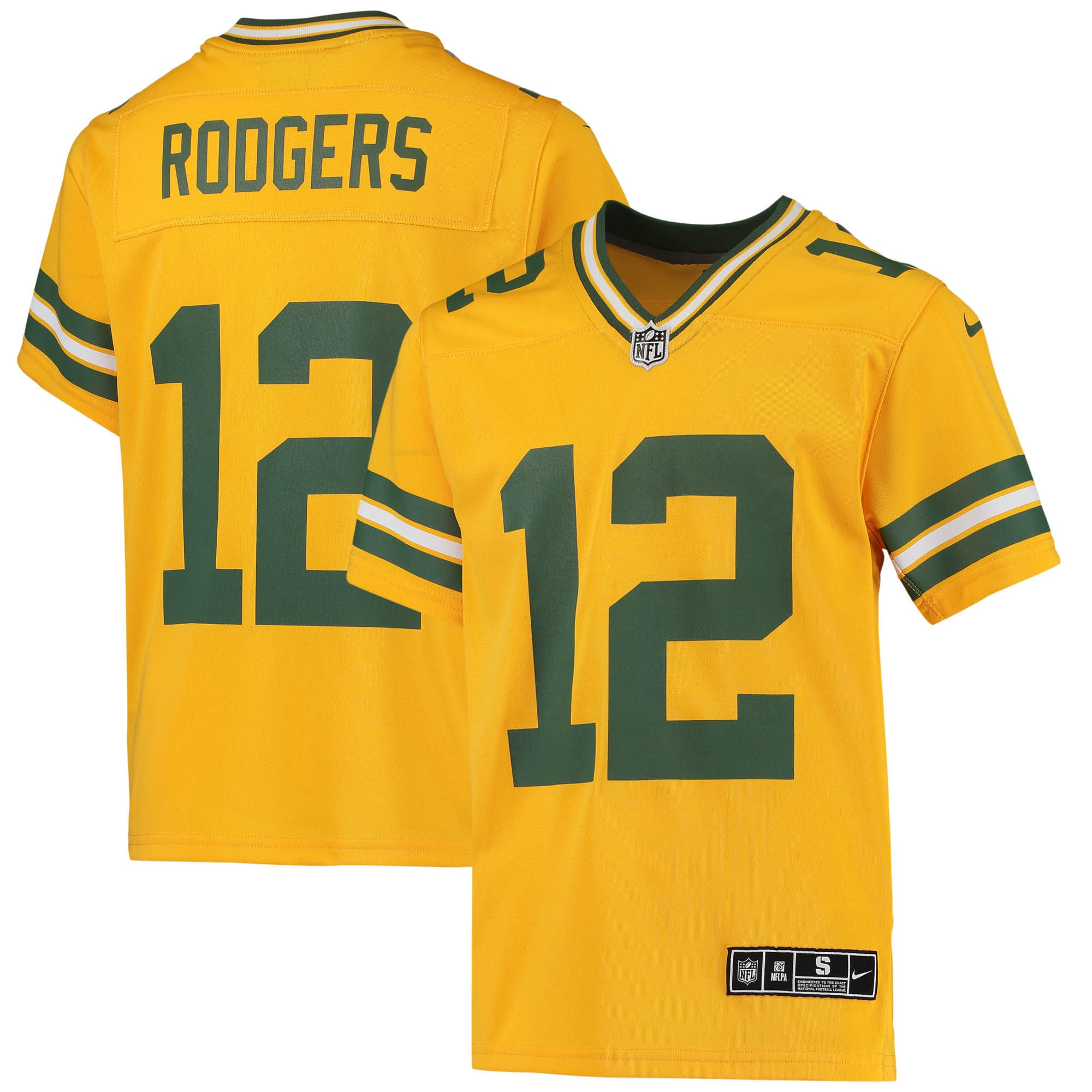 Aaron Rodgers Green Bay Packers Inverted Team Game Jersey – Gold NFL