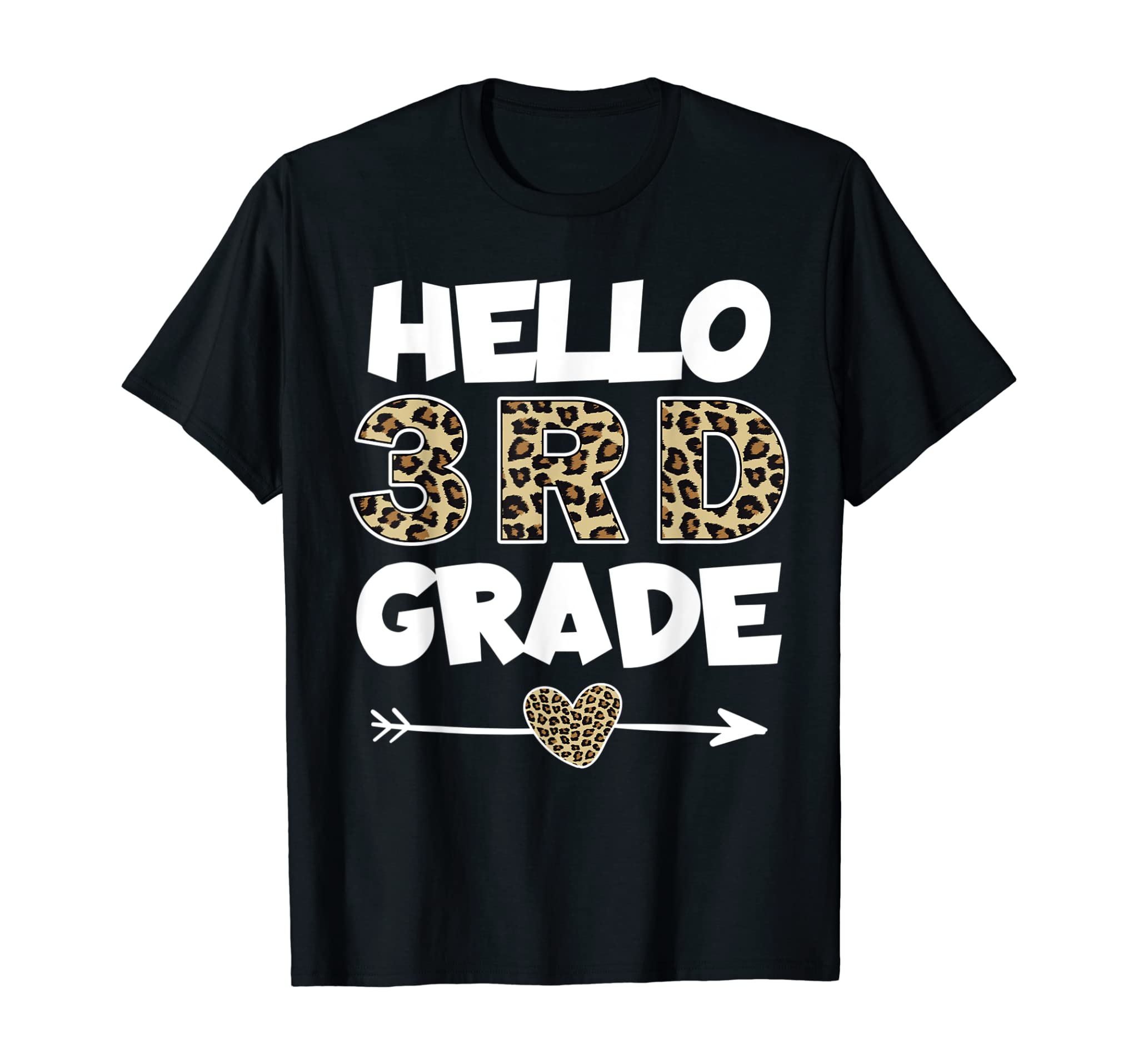 Hello 3rd Grade Leopard Print Third Grade Teacher Kids Gift T-Shirt