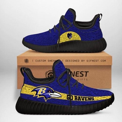 Baltimore Ravens Football Team Sneakers Yeezy Shoes For Fan