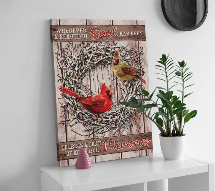 Awesome Canvases Cardinal Art Wall Gift Ideas For Memorial – Wherever A Beautiful Soul