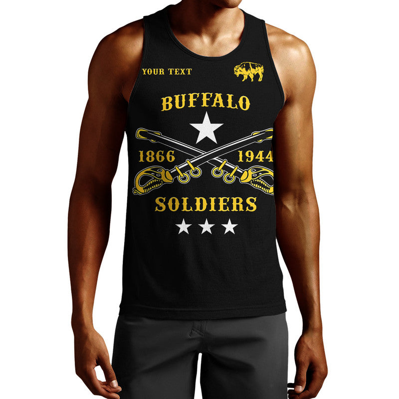 (Custom Personalised) Buffalo Soldiers Men Tank Top African American Military Simple Style – Black Lt8