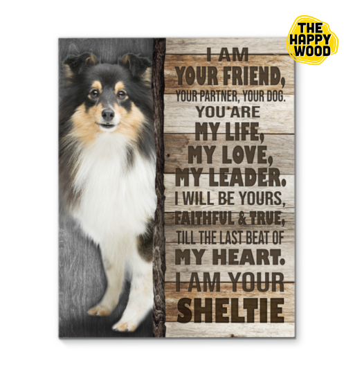 Black Sheltie I Am Your Friend Custom Vertical Canvas Poster For Home Decoration