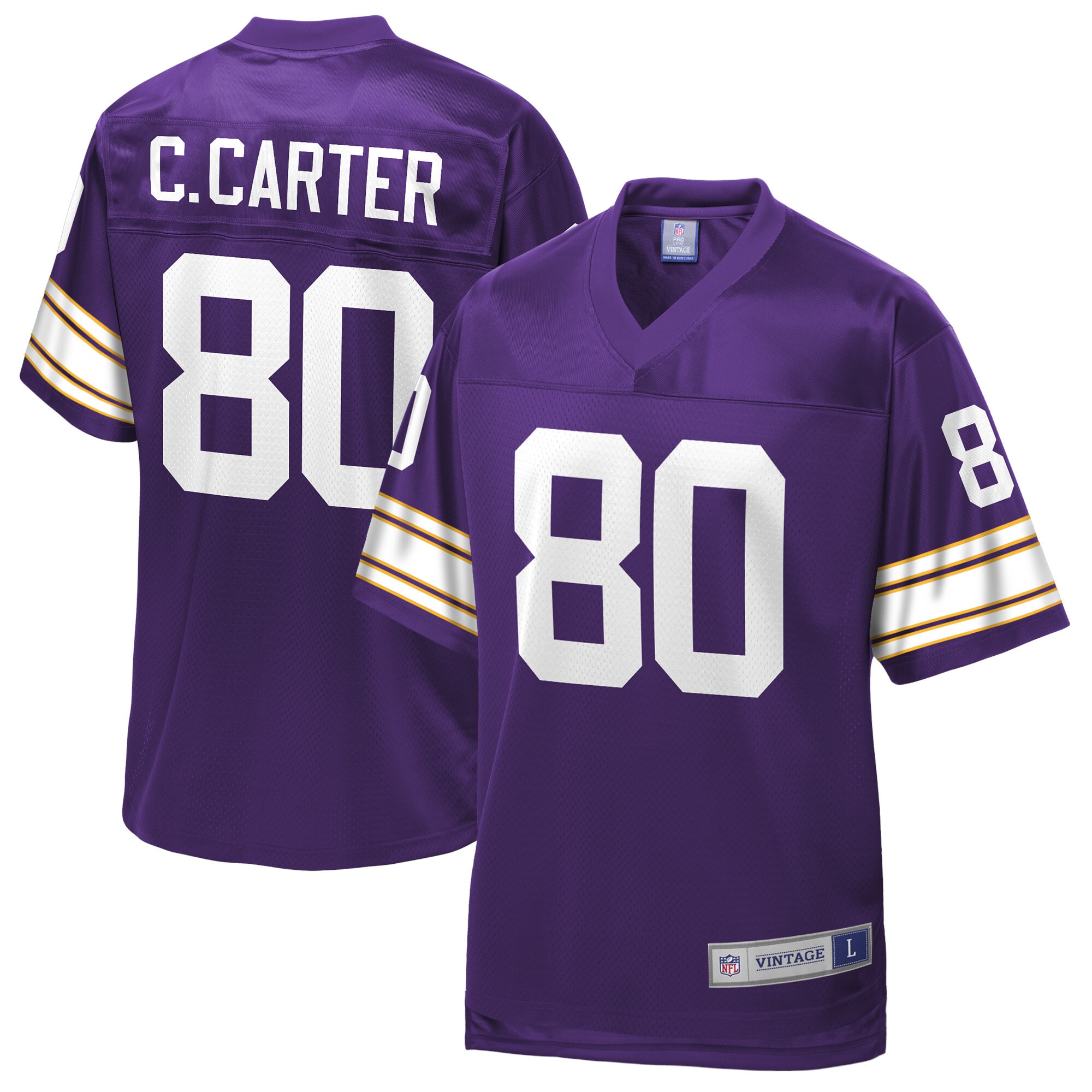 Men’s Minnesota Vikings Chris Carter NFL Pro Line Purple Retired Player Jersey