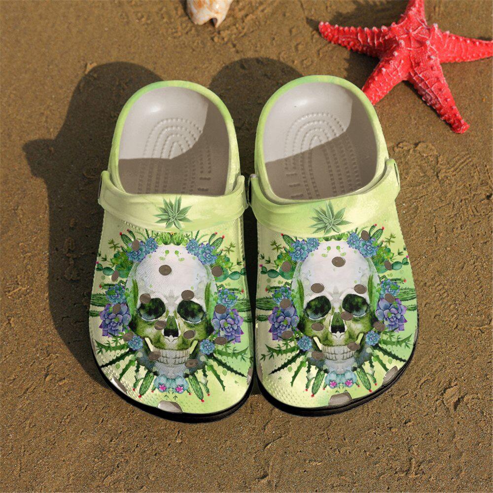 Skull Personalized Clog, Custom Name, Text, Color, Number Fashion Style For Women, Men, Kid, Print 3D In The Skull