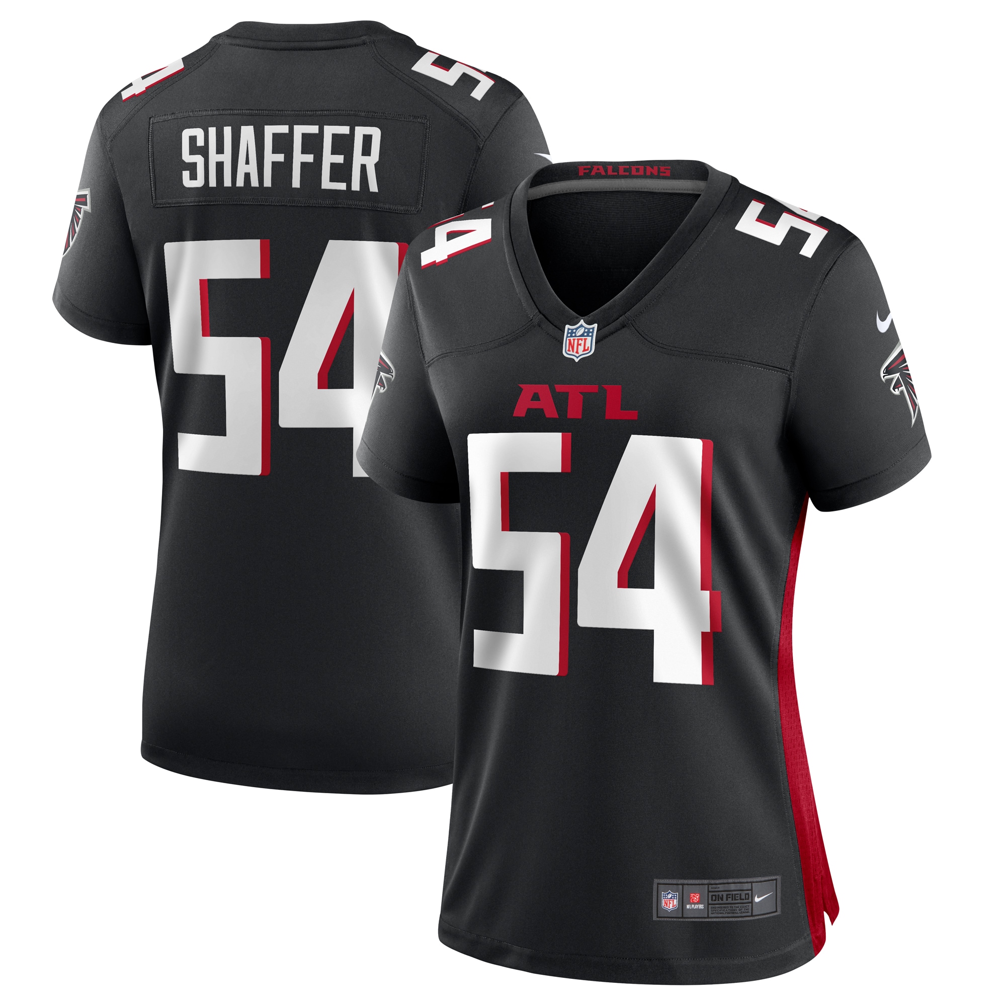 Women’s Atlanta Falcons Justin Shaffer  Black  Game Jersey