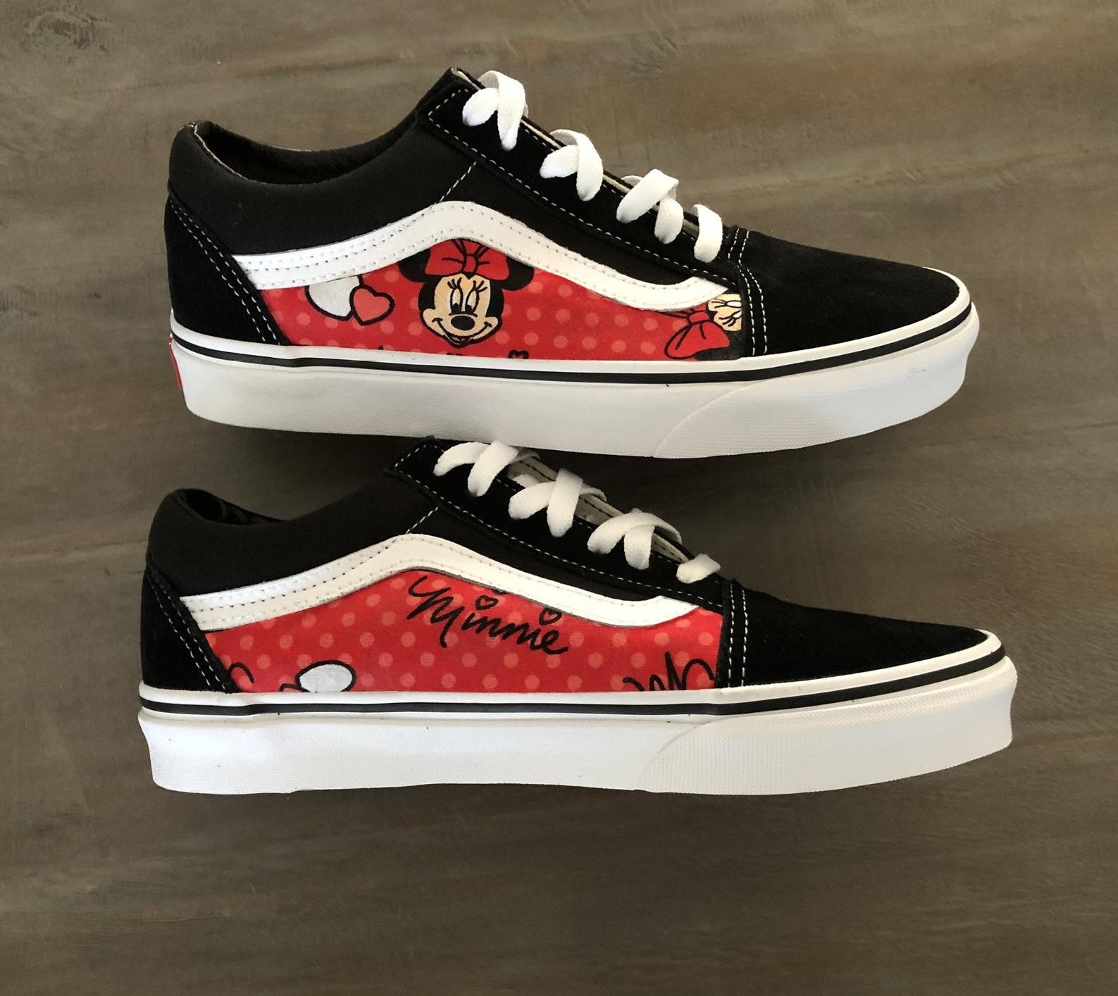 Custom Minnie Mouse Old School Sneakers Lace Up Shoes