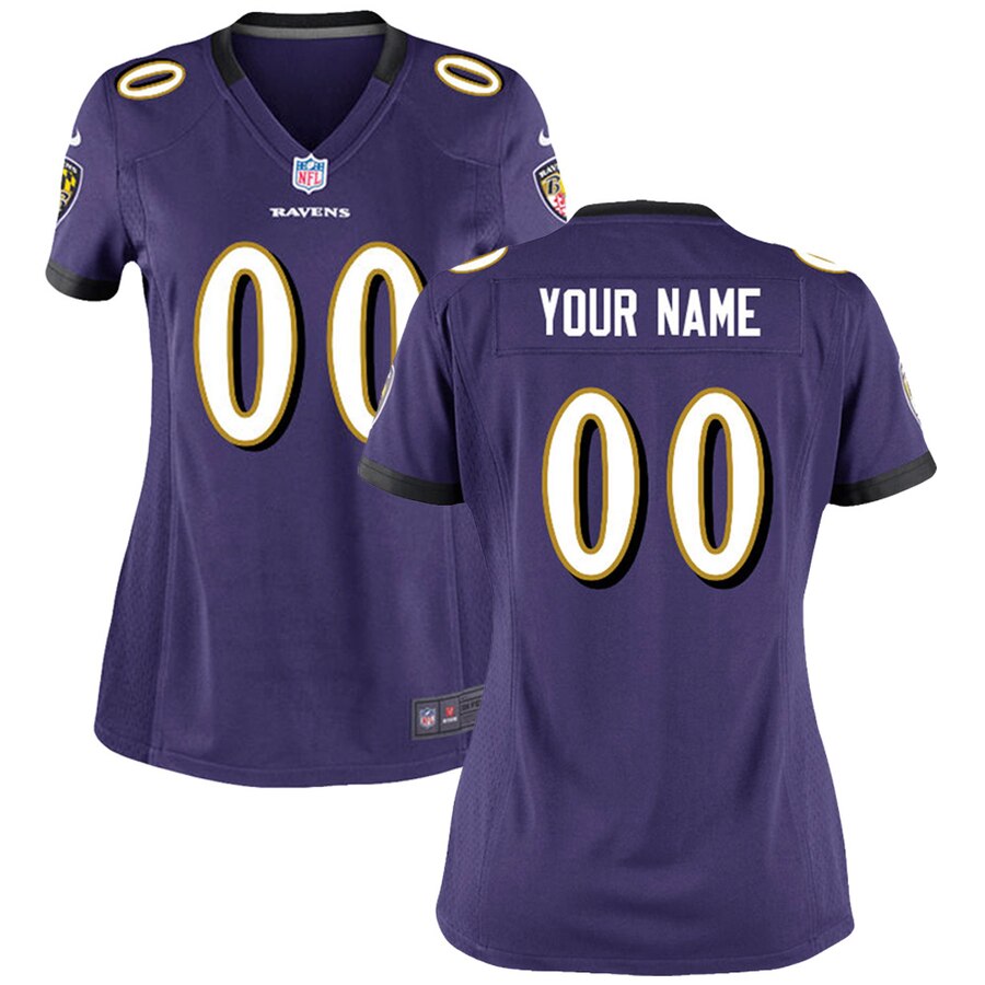 Baltimore Ravens Nike Womens Custom Game Jersey – Purple