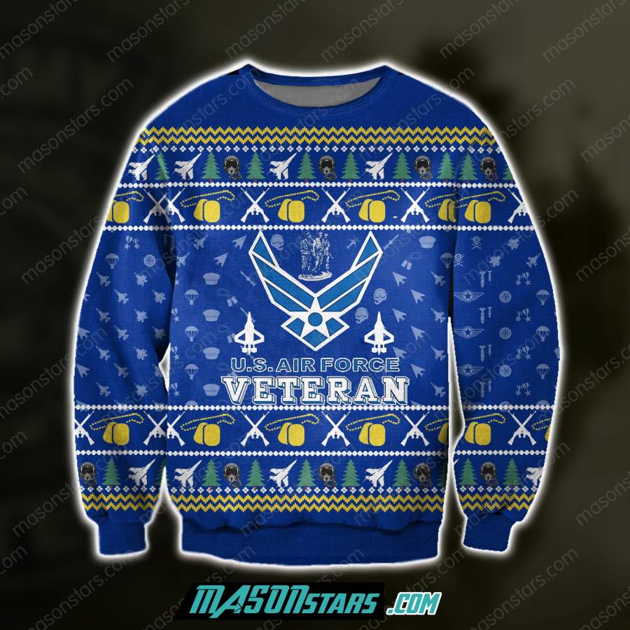 3D ALL OVER PRINT AIR FORCE VETERAN UGLY SWEATER