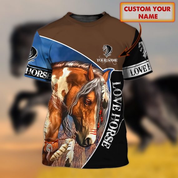 Horse Lovers Personalized All Over Print Unisex Tshirt