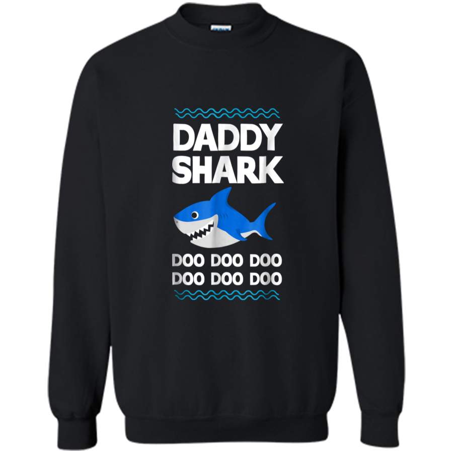 Daddy Shark  Doo Doo Funny Baby Mommy Kids Video Tee Printed Crewneck Pullover Sweatshirt