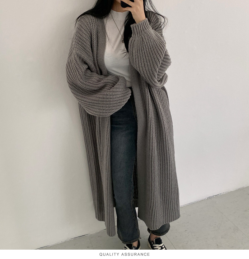 Vest Vrouwen Lange Gebreide Toevallige Vintage Losse Trui Jas Effen Oversized Trui Koreaanse Mode Vrouwelijke Vesten 2021 alx