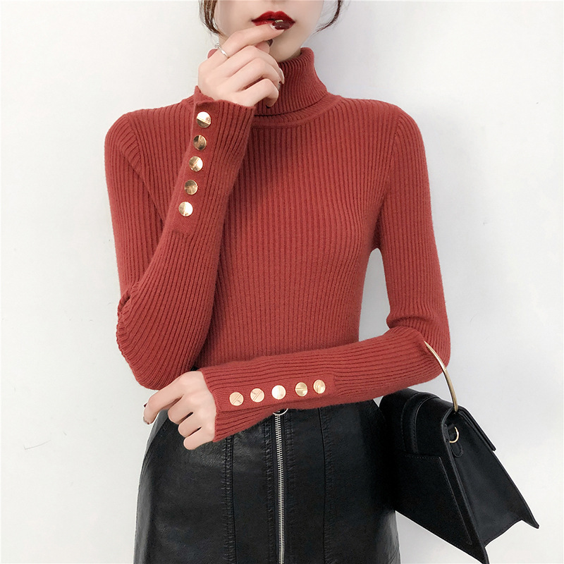 2022 Autumn Winter Sweater Women Turtleneck Sweaters Long Sleeve Ribbed Knitted Pullovers Warm Female Knitwear Jumper Lady Tops alx