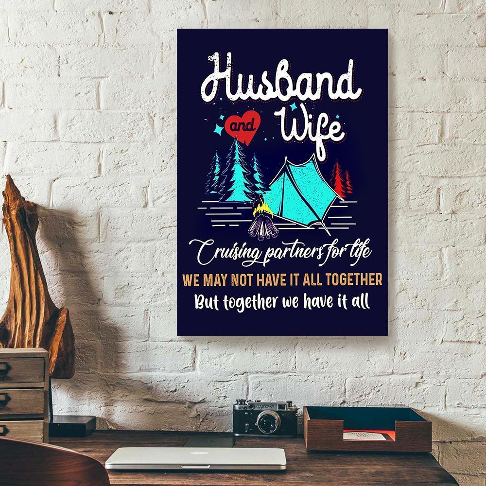 Canvas Art Prints Husband And Wife Cruising Partners For Life Camping Verticalcanvas Wall Art Artistic Wall Art Home Decor