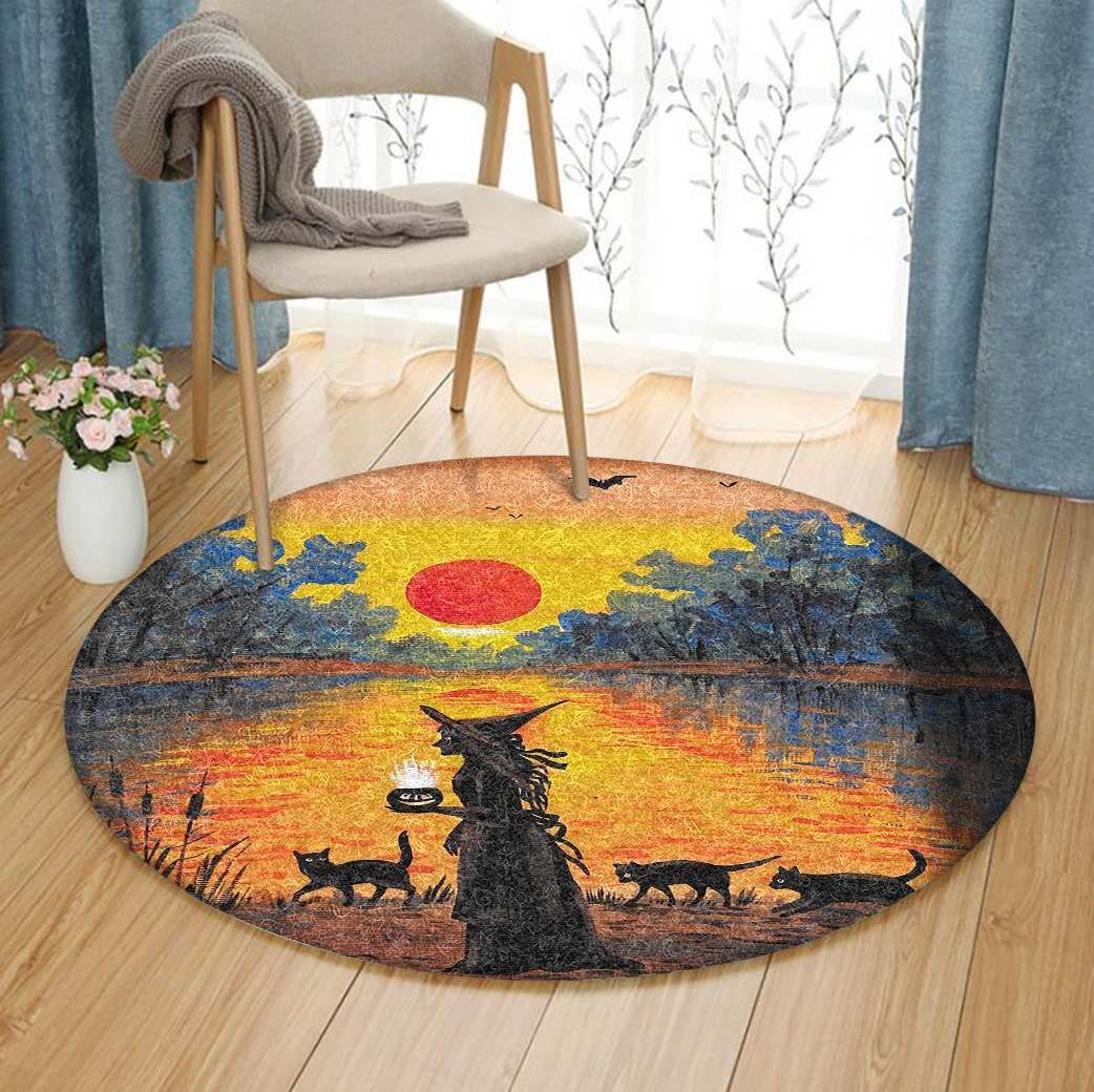 Halloween Magic Of The Sunset JQQ33 Round Rug