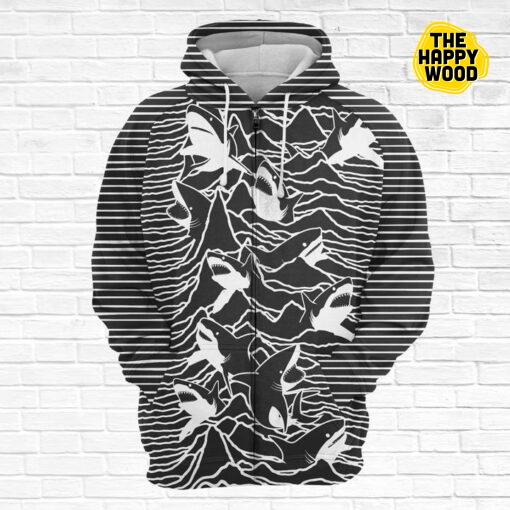 Shark Division All Over Print Zip Hoodie Sweatshirt