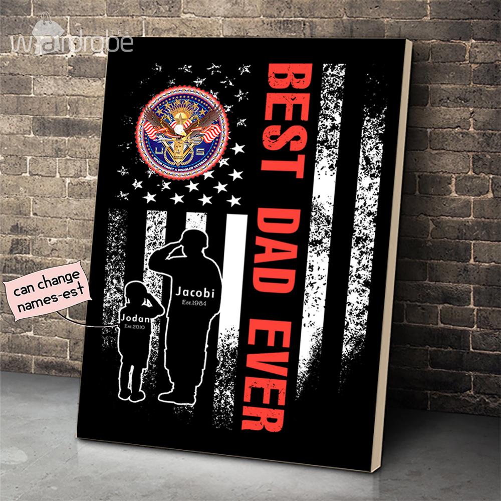 Personalized Father’s Day Gift Custom Canvas Dad And Son Never Forget A Disabled Veteran 1