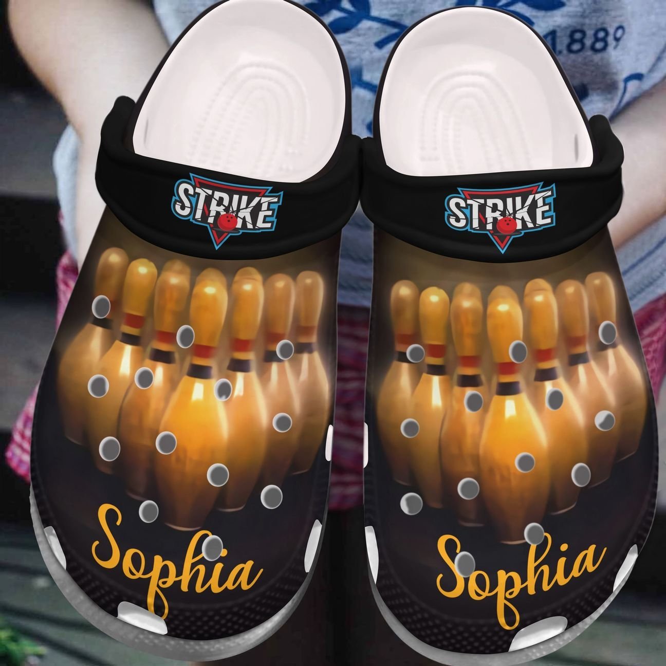 Bowling Personalized Clog, Custom Name, Text, Color, Number Fashion Style For Women, Men, Kid, Print 3D Bowler