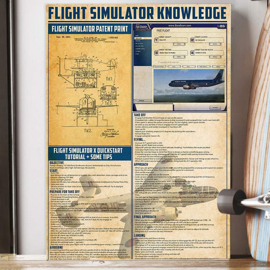 Flight Simulator Knowledge Custom Design  Poster Gift