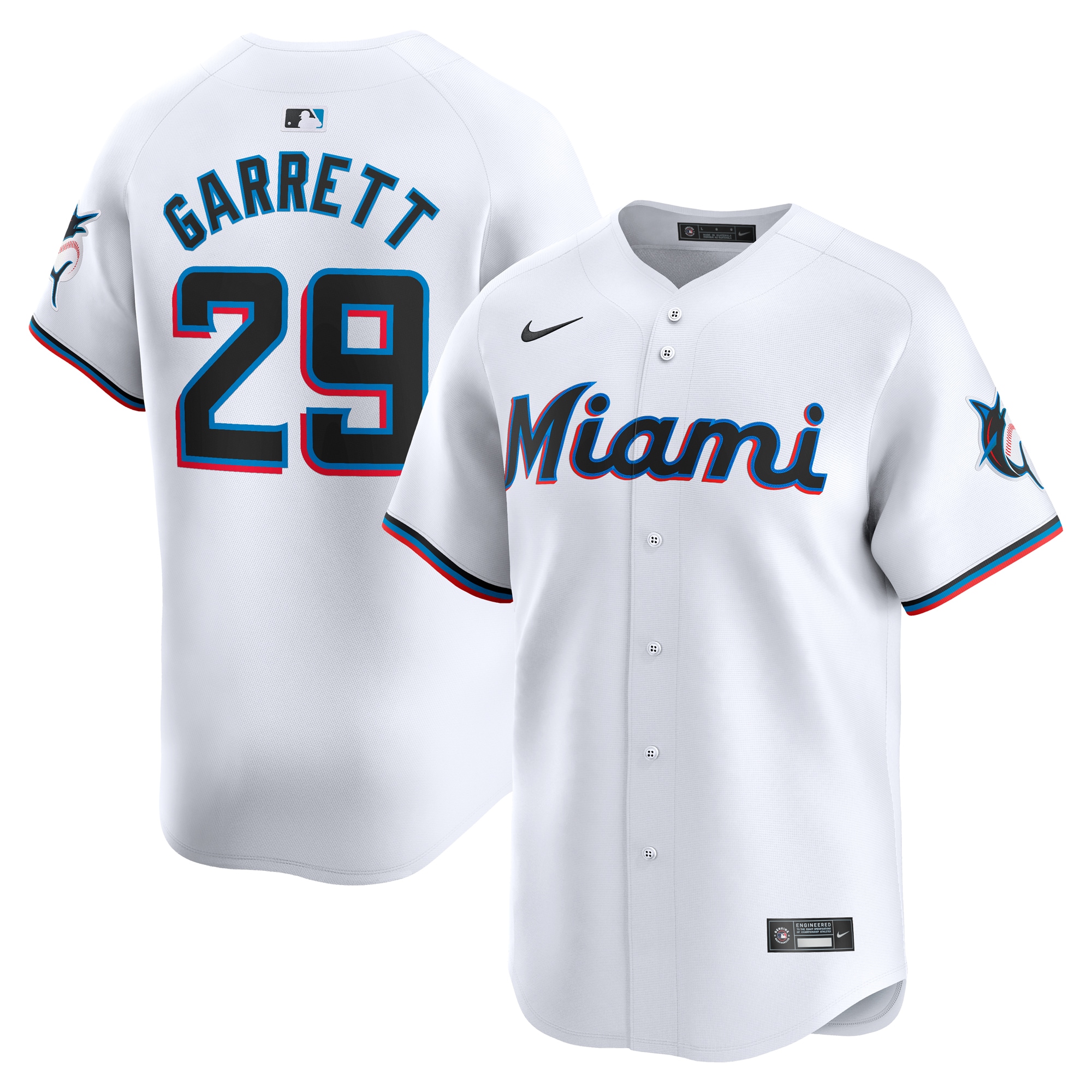 Braxton Garrett Miami Marlins Home Limited Player Jersey – White