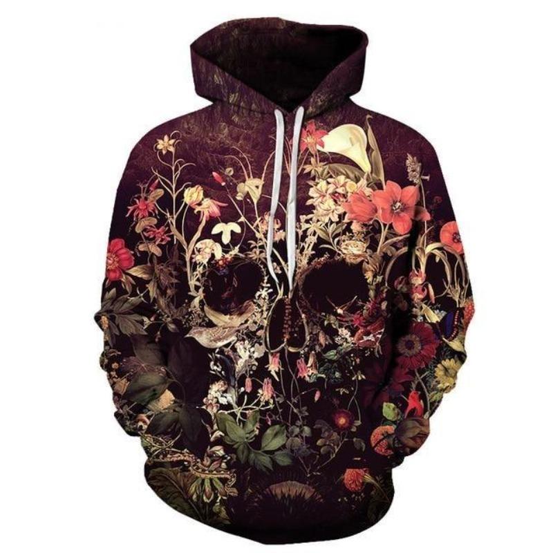 Flowers & Skull Hoodie