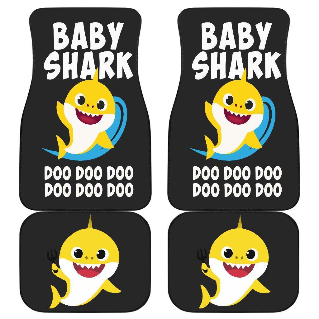 Baby Shark Doo Doo Doo In Black Theme Car Floor Mats