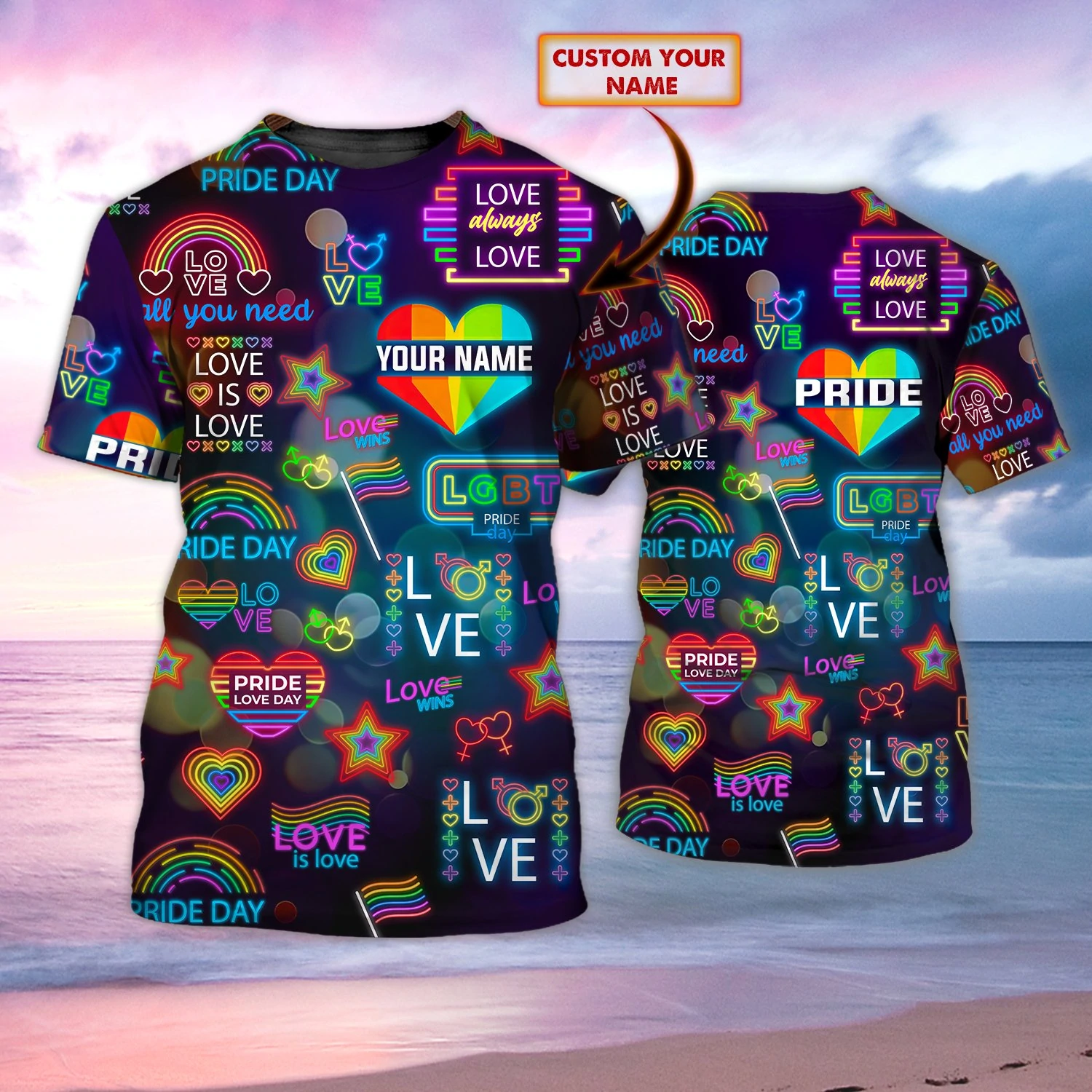 Customized With Name, Pride Shirt For Gaymer, Lesbian Lgbt 3D T Shirt, Love Is Love, Lgbt Pride Day