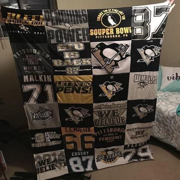 Lalasea Pittsburgh Penguins 3D Customized Quilt Blanket Esr241