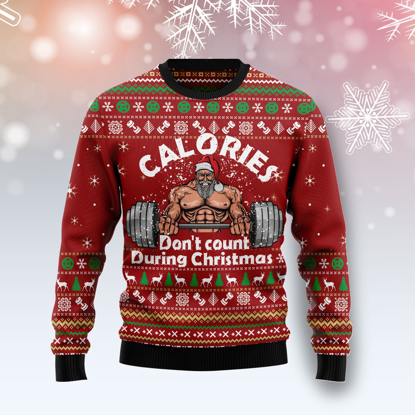 Calories Don‘t Count During Christmas TG51125 unisex womens & mens, couples matching, friends, gym lover, funny family ugly christmas holiday sweater gifts (plus size available)