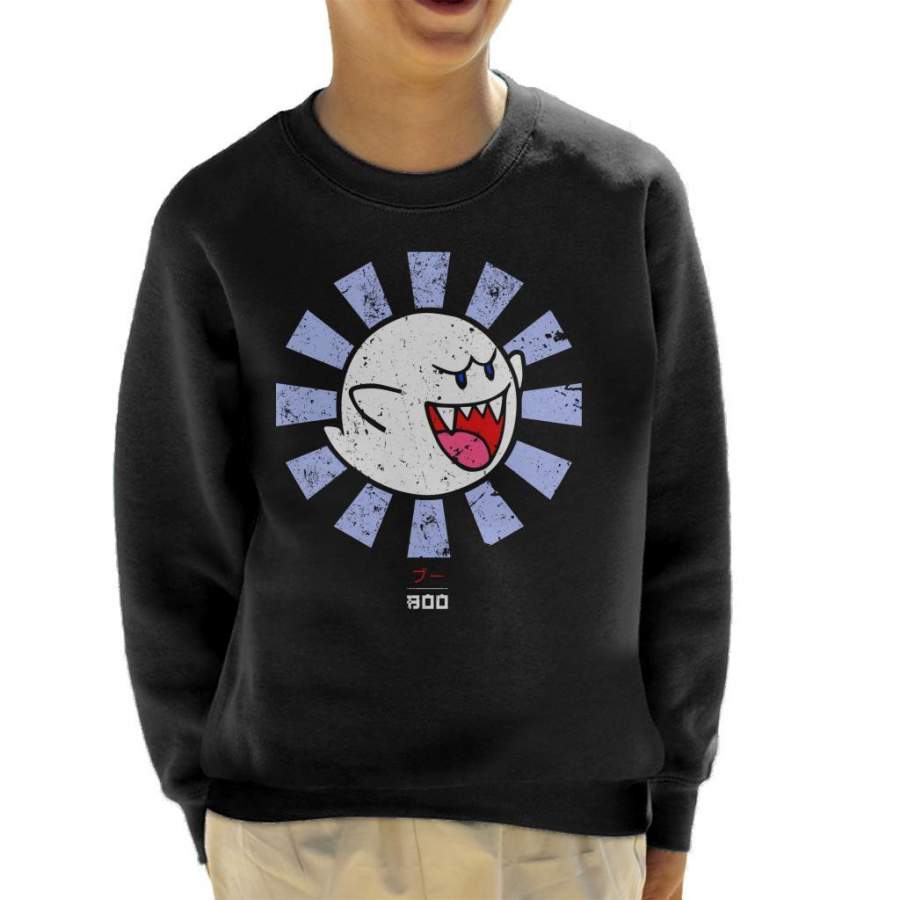 Boo Retro Japanese Super Mario Kid’s Sweatshirt