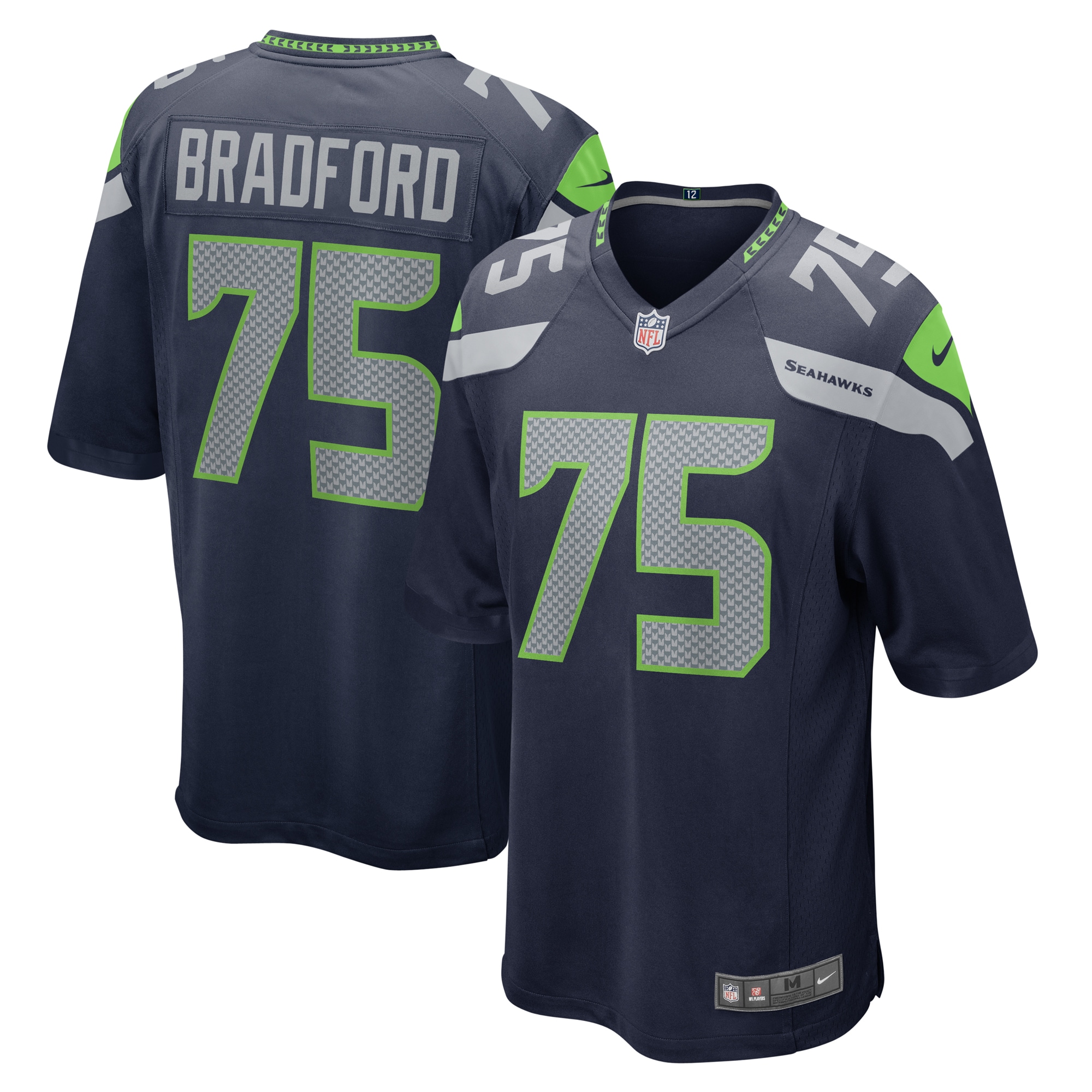 Anthony Bradford Seattle Seahawks Team Game Jersey – College Navy