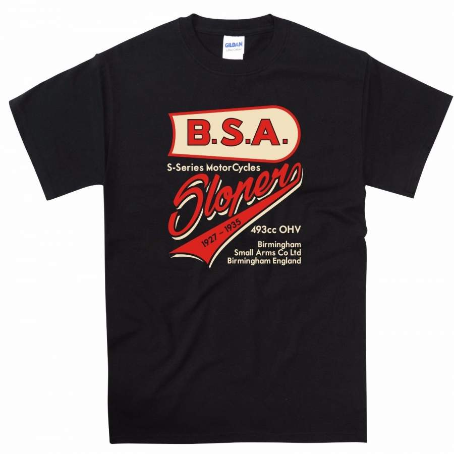 Vintage Bsa Sloper T Shirt Classic Motorcycle Biker Retro Bobber Classic Tee