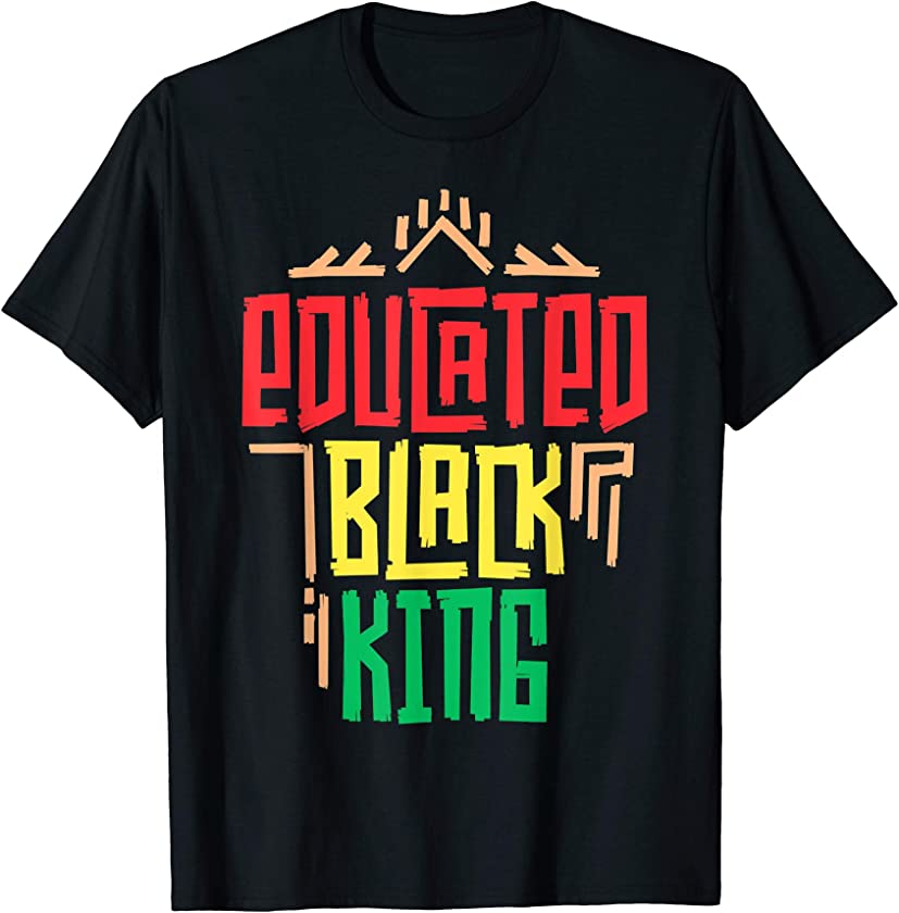 Educated Black King T-Shirt for Boys Men History Month T-Shirt