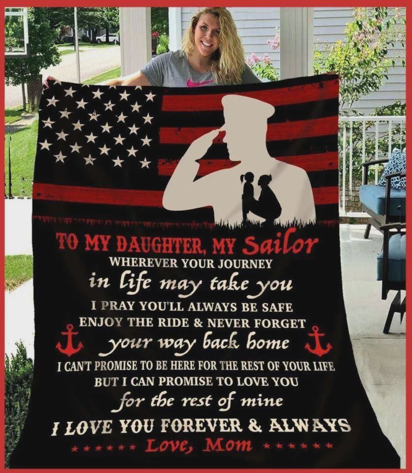 Personalized Veteran To My Daughter From Mom Your Way Back Home Quilt Blanket Great Customized Gifts For Birthday Christmas Thanksgiving