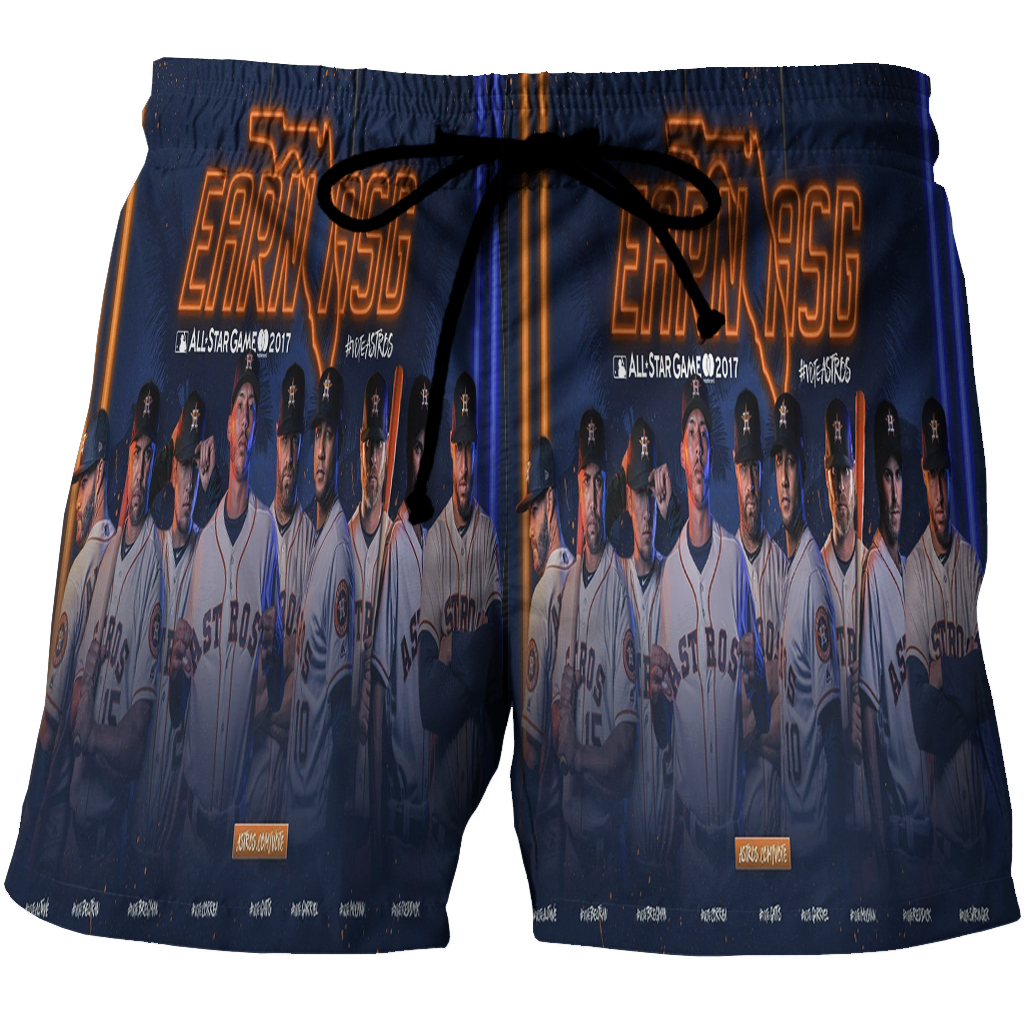 Houston Astros Team All Star 2017 3D All Over Print Summer Beach Hawaiian Short