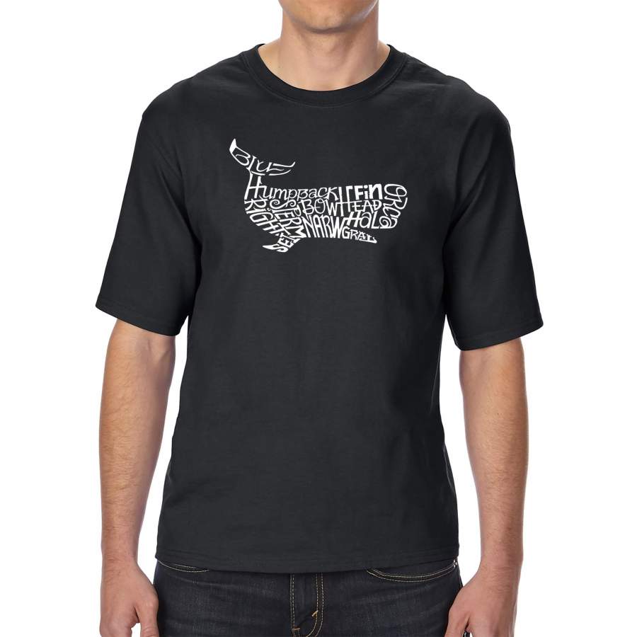 LA Pop Art Men’s Tall Word Art T-shirt – Humpback Whale