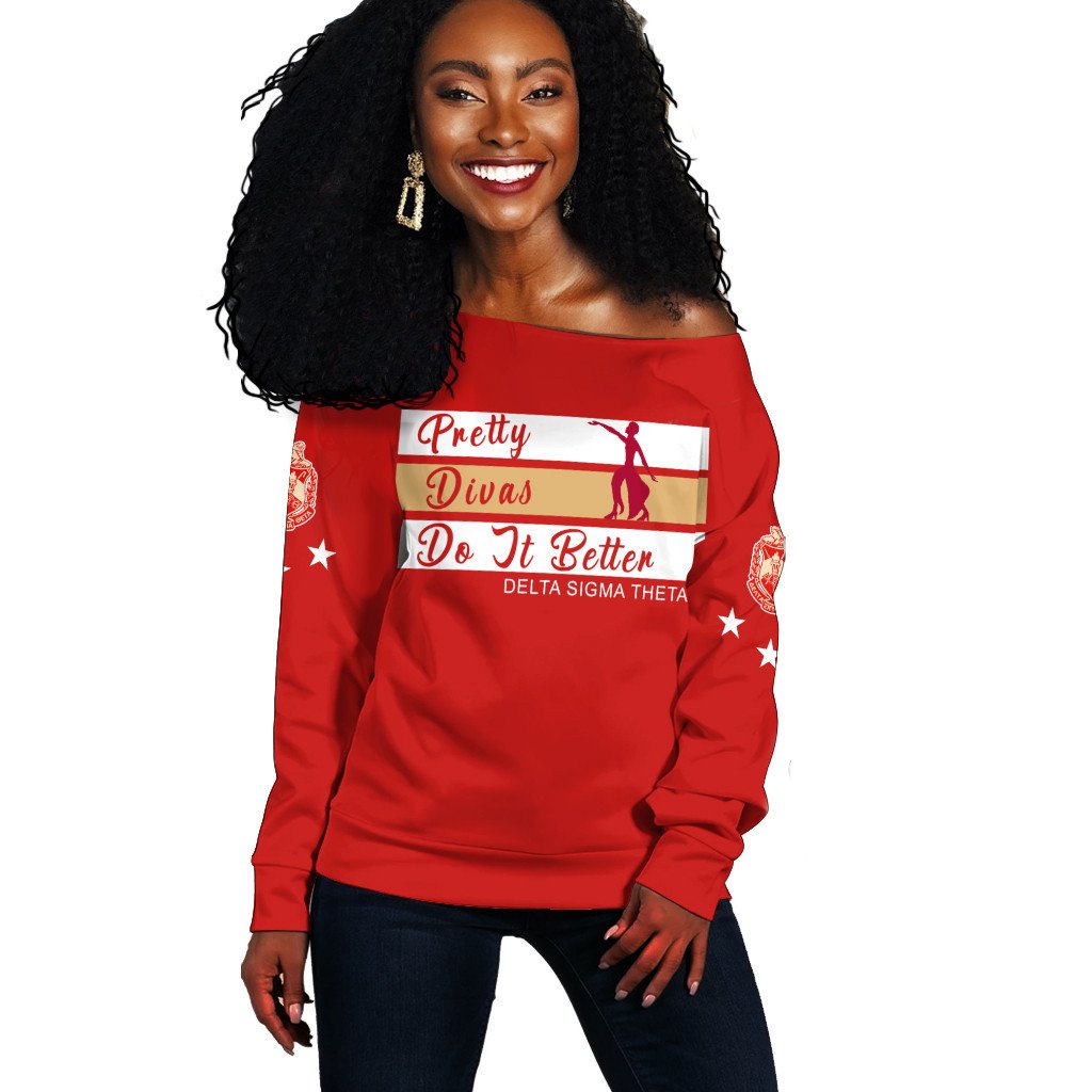 Sorority Sweatshirt – Delta Sigma Theta Greek Life Off Shoulder Sweatshirt