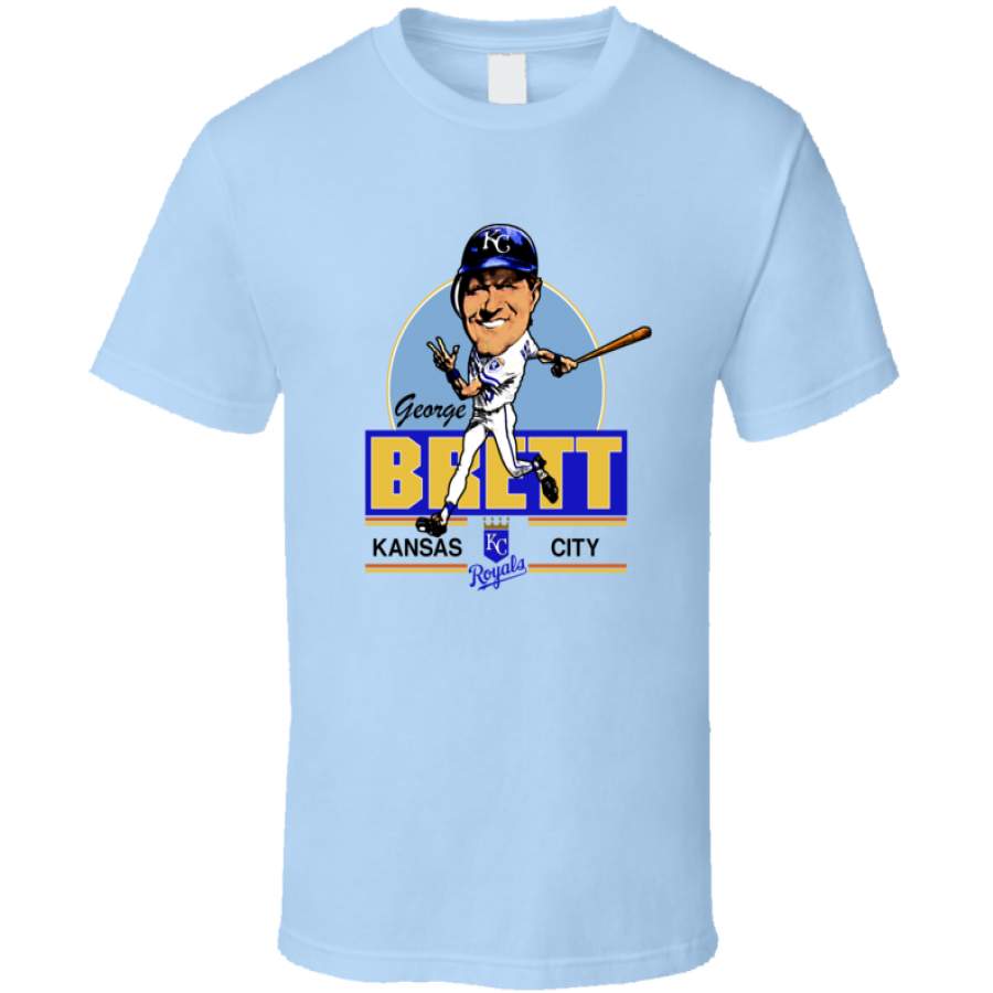 George Brett Kansas City Baseball Retro Caricature T Shirt