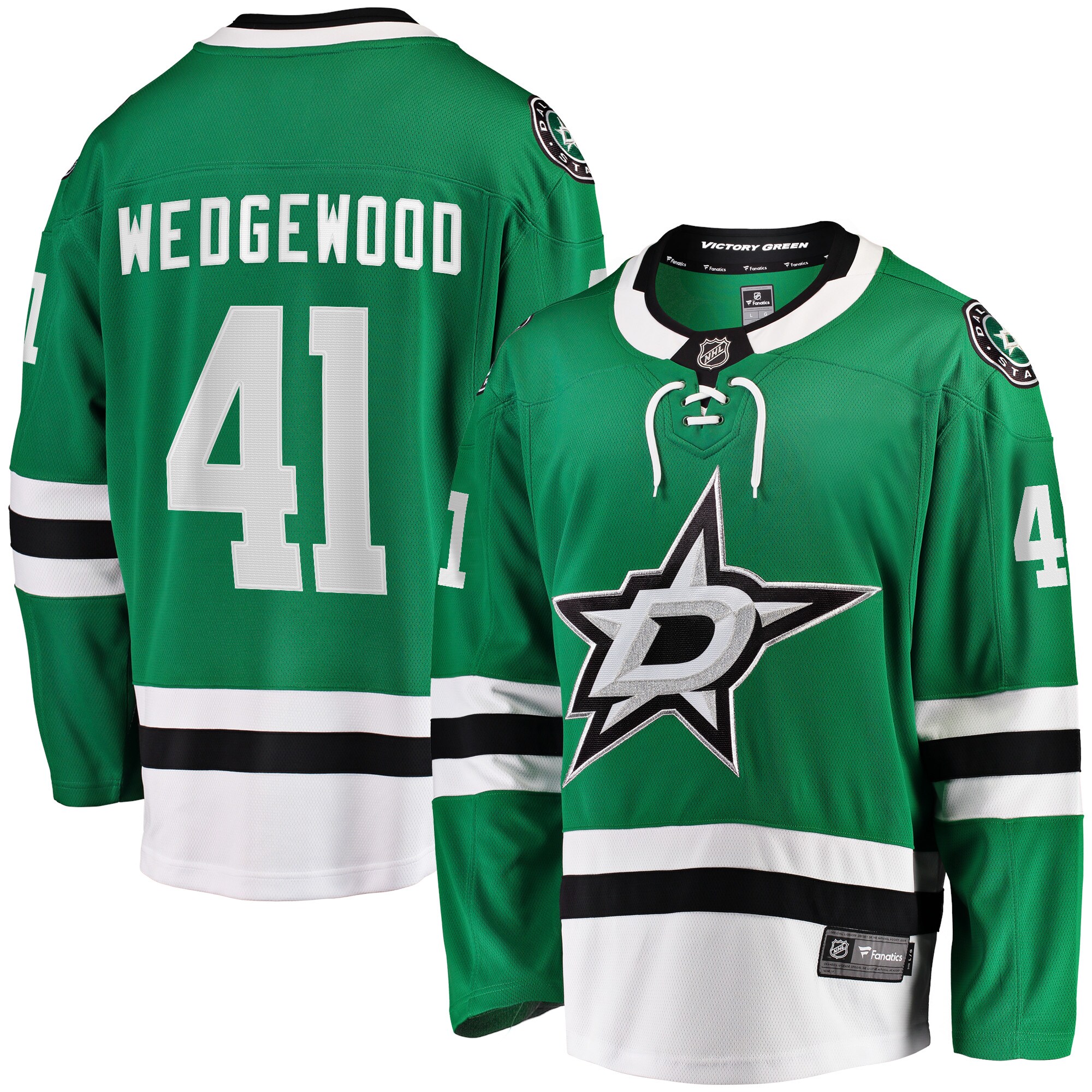 Men's Dallas Stars Scott Wedgewood Kelly Green Home Breakaway Player Jersey