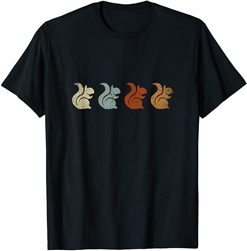 Zoo Keeper Animal Lover Gift Idea Retro Squirrel T-Shirt