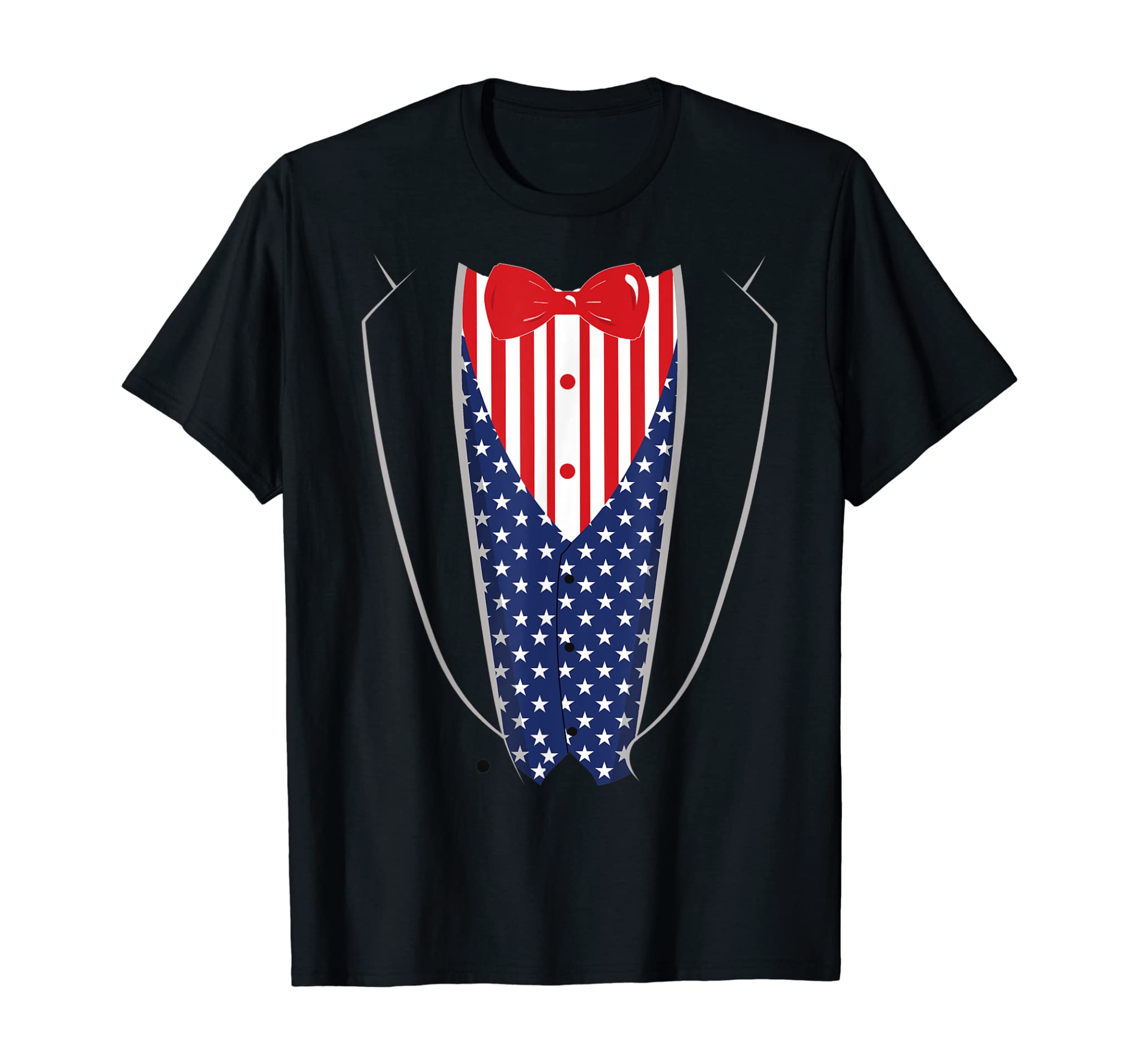 Tuxedo Suit T Shirt – American Flag – Independence Day