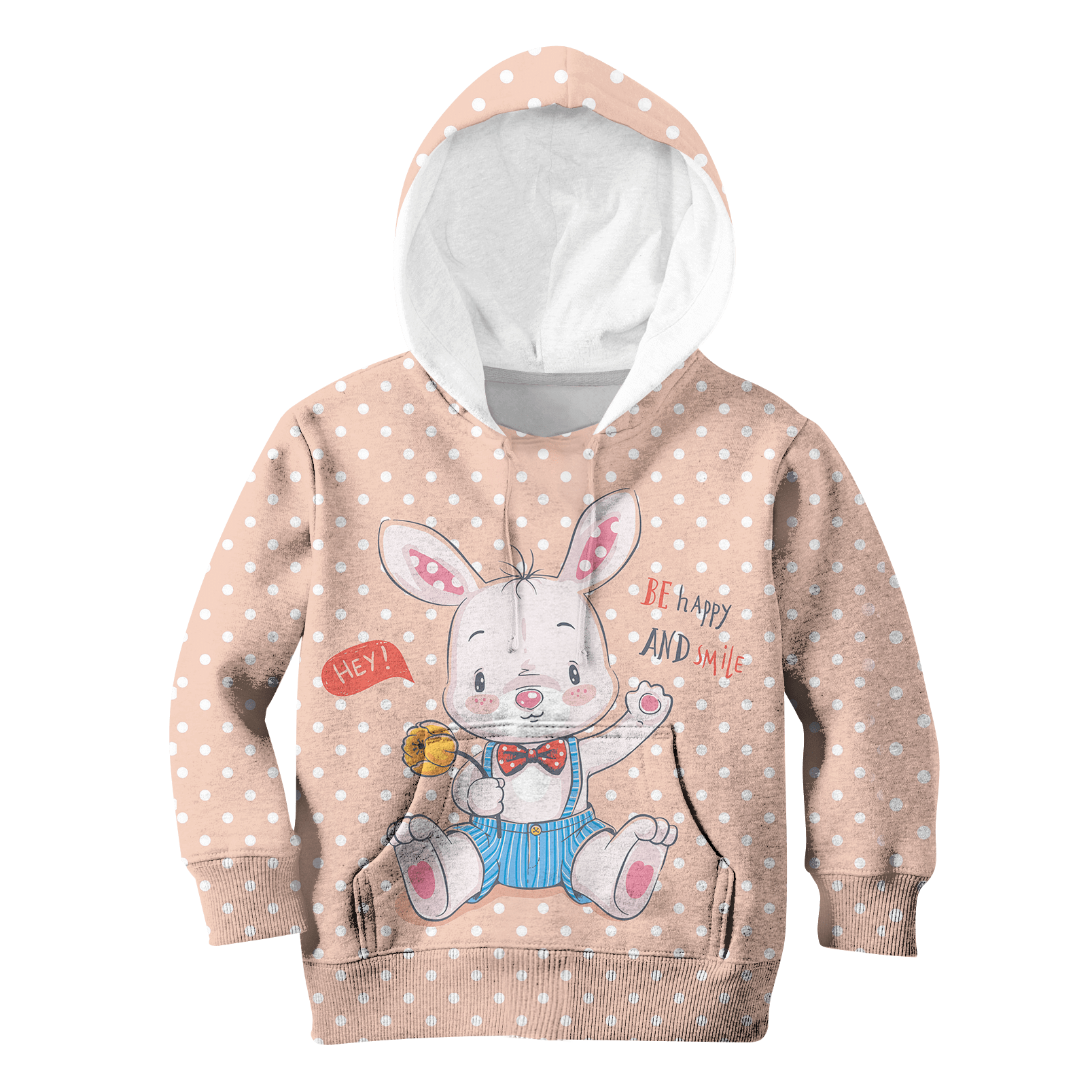 Rabbit Be Happy And Smile Custom Hoodies T-shirt Apparel