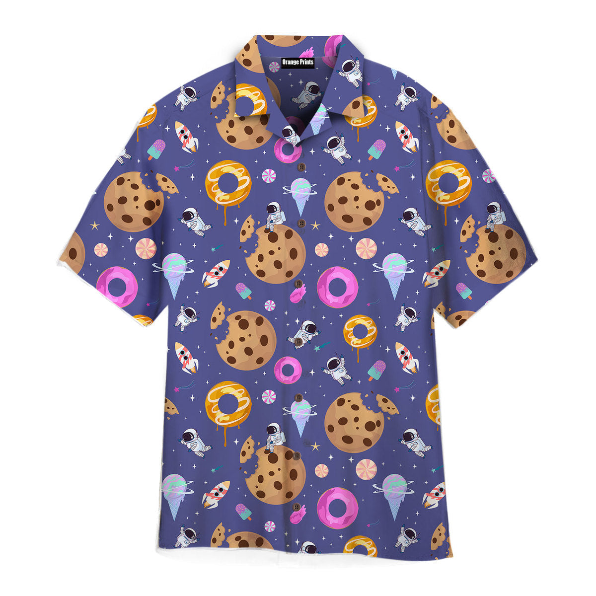 Fantasy Chocolate Cookie And Astronaut Aloha Hawaii Shirts For Men Women Ha11703