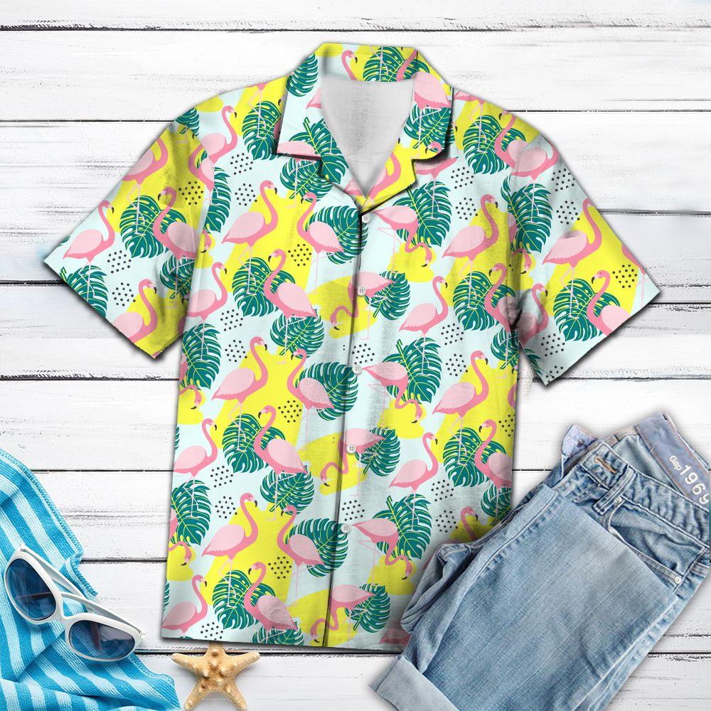 Flamingo Palm Leaves Hawaii Shirt For Hawaii Aloha Ha32349