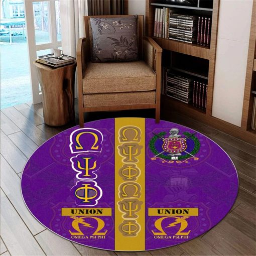 Omega Psi Phi Round Rug – Fraternity Pride Style Round Rug