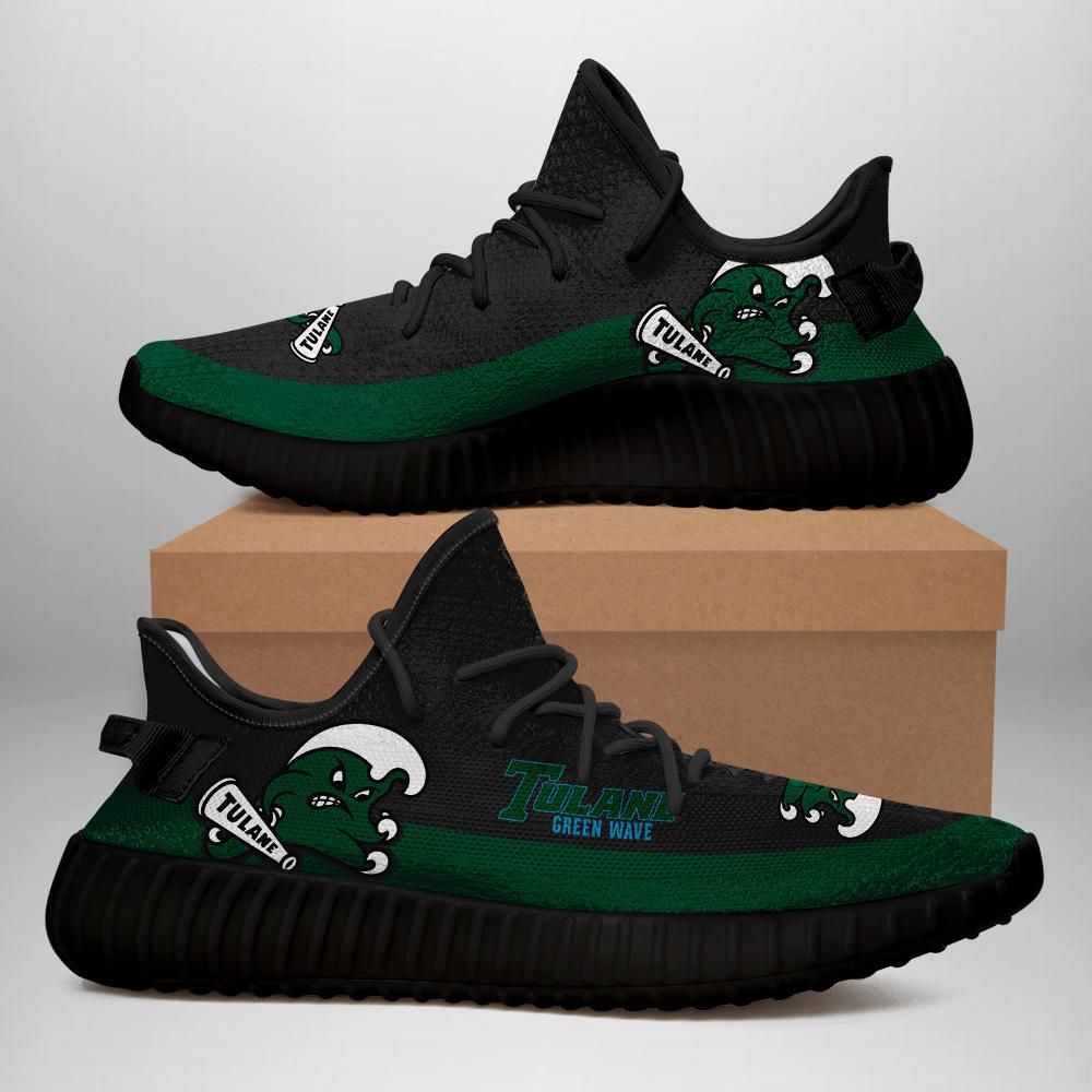 Tulane Green Wave Unisex Sneaker Football Custom Shoes Tulane Green Wave Yeezy Boost 350