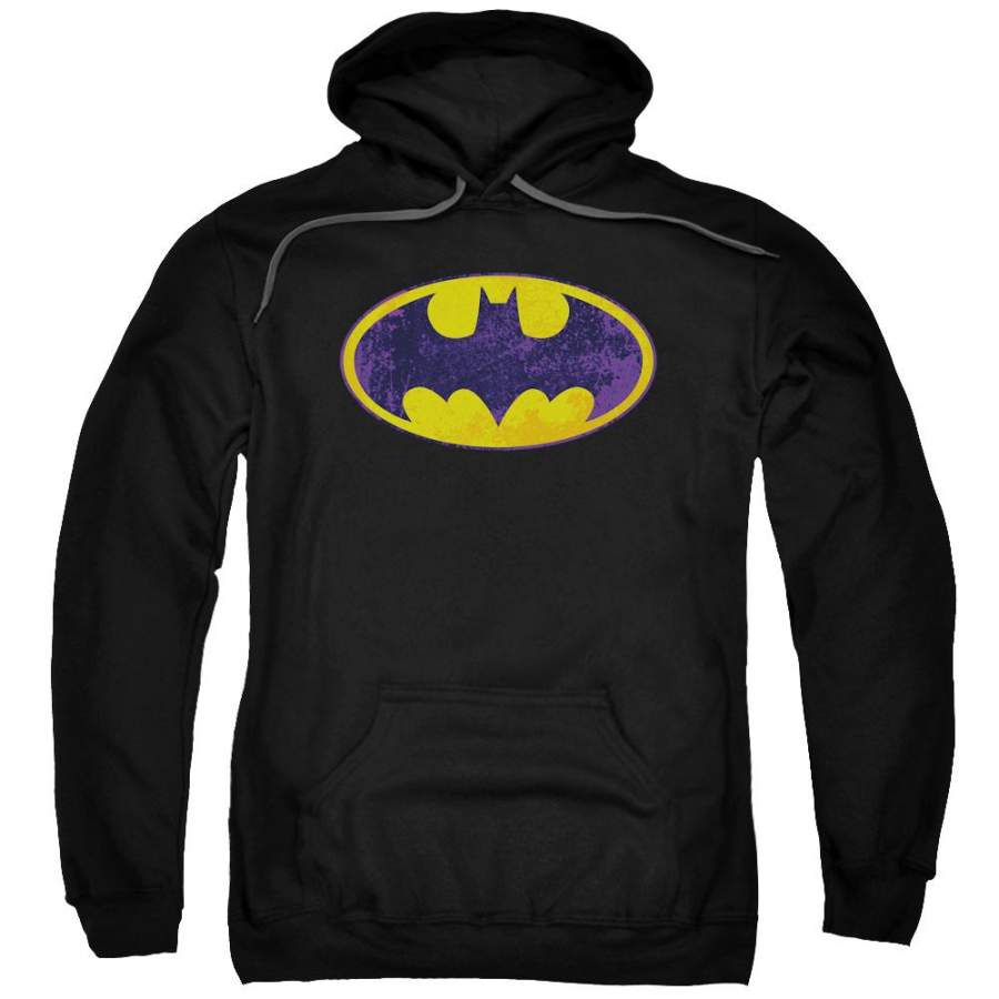 Batman – Bm Neon Distress Logo Adult Pull Over Hoodie