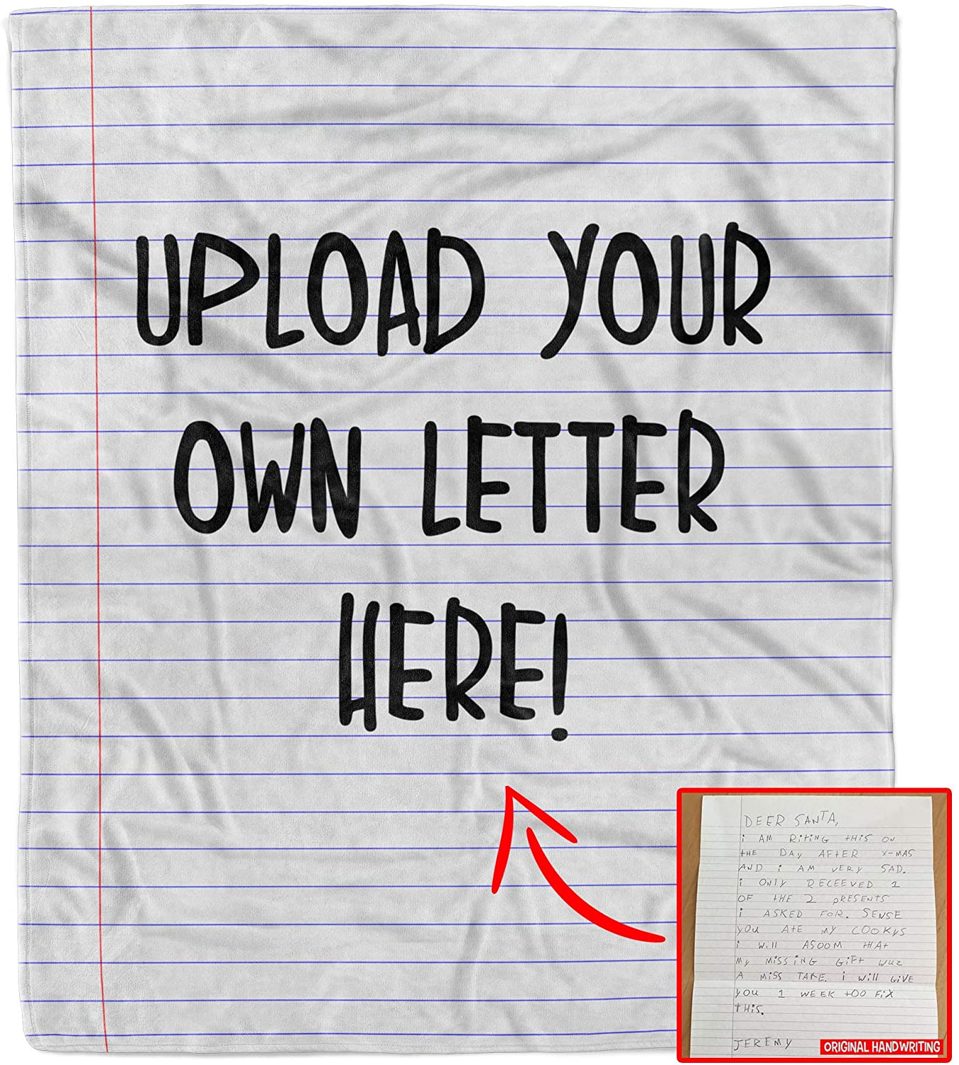 Your Own Handwriting Blanket Gift