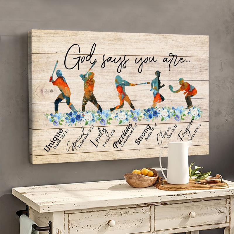 Baseball God Premium Canvas Wall Art