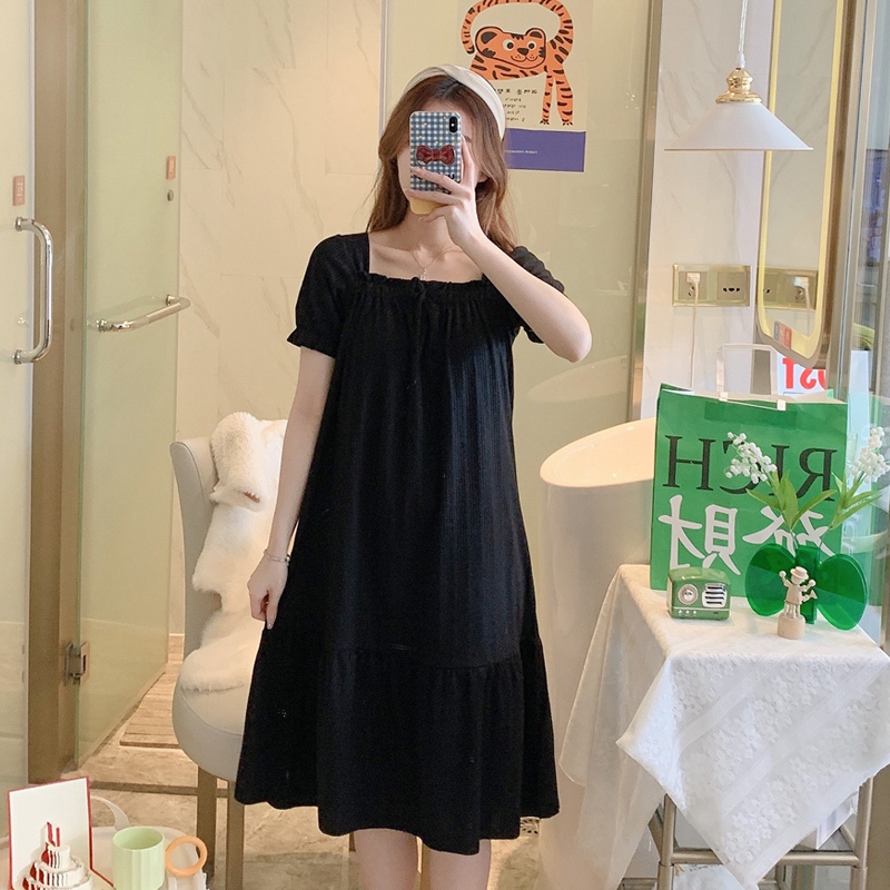 2022 New Summer Plus Size Short Sleeve Cotton Nightgowns for Women Korean Cute Long Dress Sleepwear Night Gown Nightdress Nighty alx